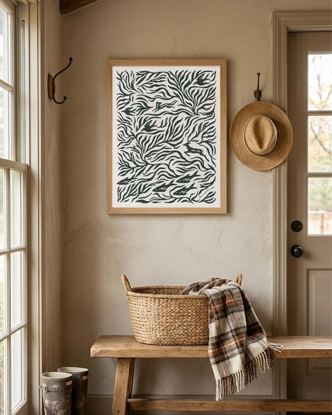 Estampe artistique du bassin du Minas