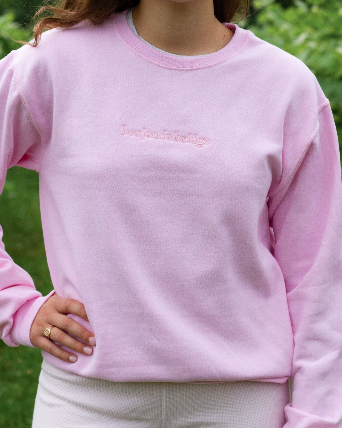 Embroidered Crew Neck Sweater