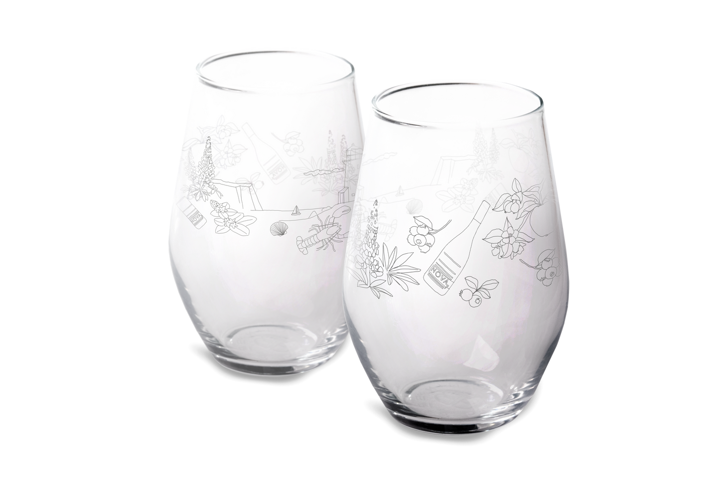 Set of Two Nova 7 Stemless Glasses